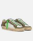 Crime london sneakers uomo in pelle modello sk8 deluxe colore verde