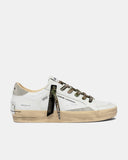 Crime london sneakers uomo in pelle sk8 deluxe colore bianco