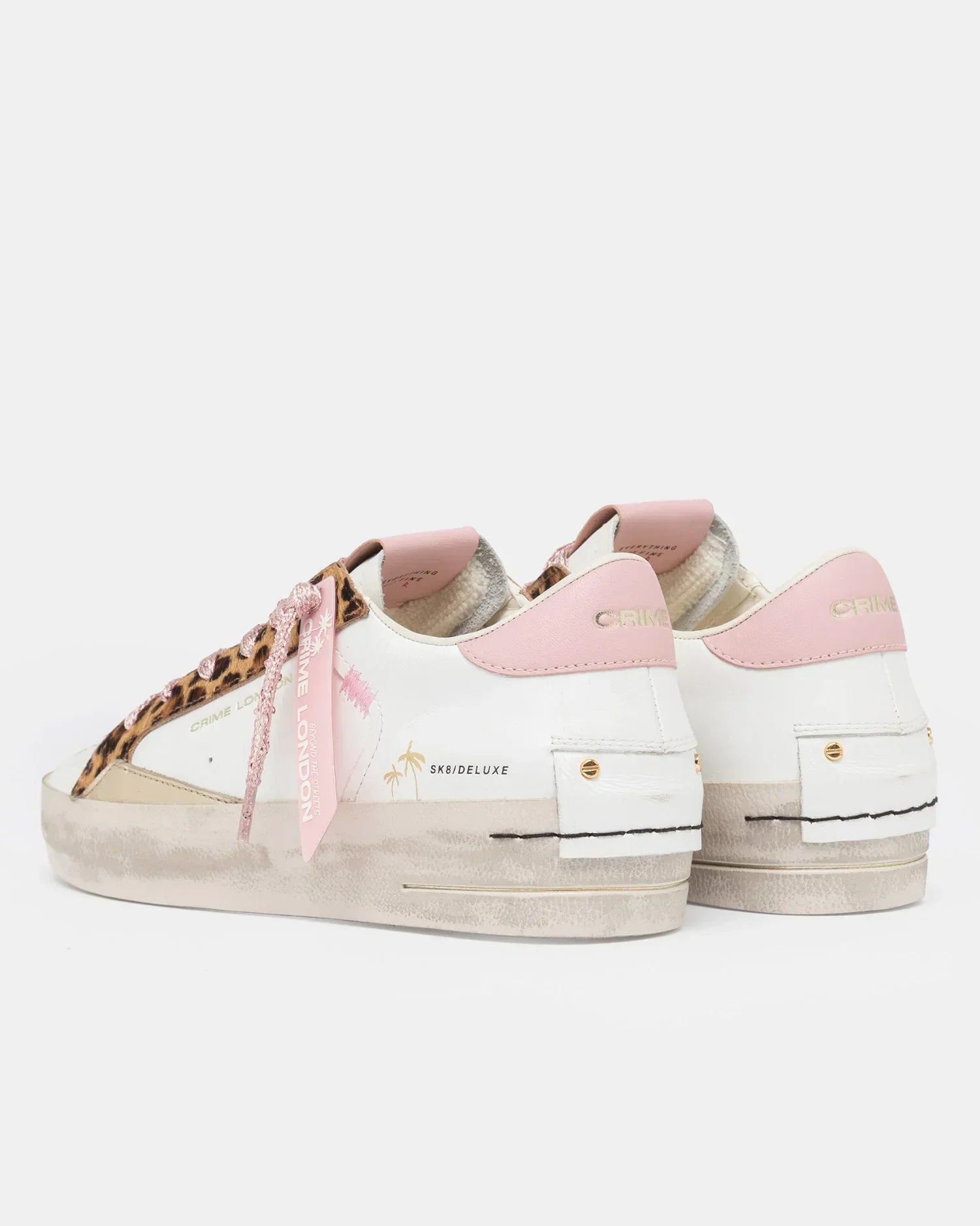 Crime london sneakers donna in pelle modello sk8 deluxe colore bianco