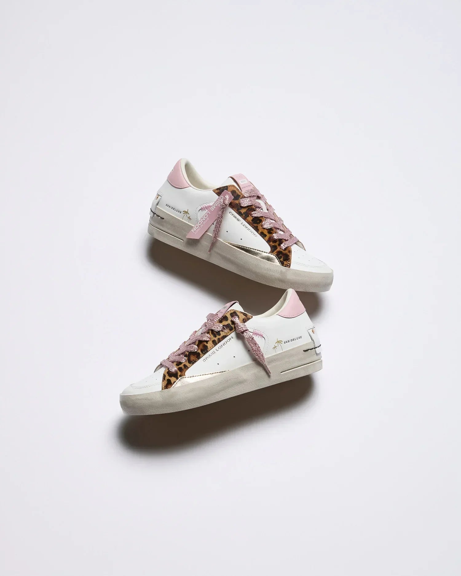 Crime london sneakers donna in pelle modello sk8 deluxe colore bianco