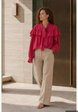 You Decide You Decide Donna Camicia con rouches mussola 65 vi 35 ny lampone, modello C11204\132, colore LAMPONE, idea look — Immagine parzialmente generata o modificata con AI