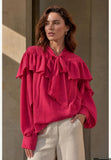 You Decide You Decide Donna Camicia con rouches mussola 65 vi 35 ny lampone, modello C11204\132, colore LAMPONE, immagine principale — Immagine parzialmente generata o modificata con AI