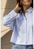 You Decide You Decide Donna Camicia riga regimental 55 vi 30 tencel 15 ny azzurro, modello C11244\095, colore AZZURRO, dettaglio prodotto — Immagine parzialmente generata o modificata con AI