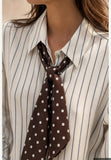 You Decide You Decide Donna Camicia riga regimental con foulard 55 vi 30 tencel 15 ny burro, modello C11245\008, colore BURRO, dettaglio prodotto — Immagine parzialmente generata o modificata con AI