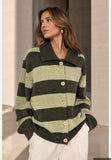 You Decide You Decide Donna Maglia cardigan 75 pc 10 wo 10 vi 5 wp militare, modello CMF086\089, colore MILITARE, immagine principale — Immagine parzialmente generata o modificata con AI