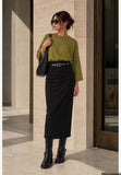 You Decide You Decide Donna Gonna tubino spacco dietro 68 pl 29 vi 3 ea nero, modello G11093\001, colore NERO, idea look — Immagine parzialmente generata o modificata con AI