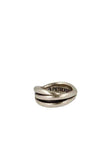 PIETRO FERRANTE RING WITH NARROW DOMED BANDS IN SILVER FINISH METAL