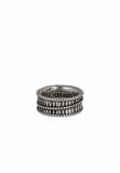 PIETRO FERRANTE LOW BAND RING WITH SPIRAL STUDS BRONZE SILVER FINISH