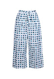 ANONYME POLKA WHITE PANTS WITH NAVY BLUE FANTASY