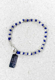 Wedges irregular sea big electric blue knot bracelet silver 925 SP46