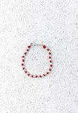 Irregular Sea Wedges Large Red Knot Bracelet Silver 925 SP55