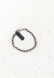 Spicchi di mareSP91 ibiza bracelet noir gros noeuds argent 925 boule écrasée