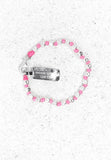 Spicchi di mare irregolare grande nodo rosa barbie  bracciale argento 925 SP54