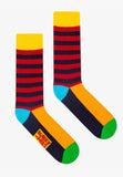SOCKS BURGER AND FRIES CALZE RIGHE RED BLU