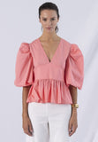 ANONYME TOP WITH PEACH SLEEVE AND V-NECK