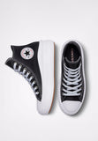 CONVERSE ALL STAR WOMEN SNEAKERS HIGH BLACK LEATHER PLATFORM