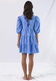 ANONYME SHORT DRESS WITH BLUE RUFFLES