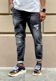 Klixs jeans uomo grigio scuro con rotture