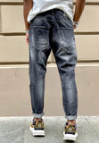 Klixs jeans uomo grigio scuro con rotture