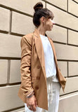 Anonyme designers blazer donna doppio petto  cammello tessuto lurex