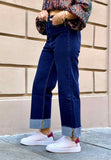 Markup jeans donna vita alta con risvolto alto