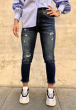 Klixs jeans donna elasticizzato  modello skinny vita alta con rotture lavaggio s
