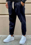 Klixs pantalone uomo nero con laccio panna in contrasto