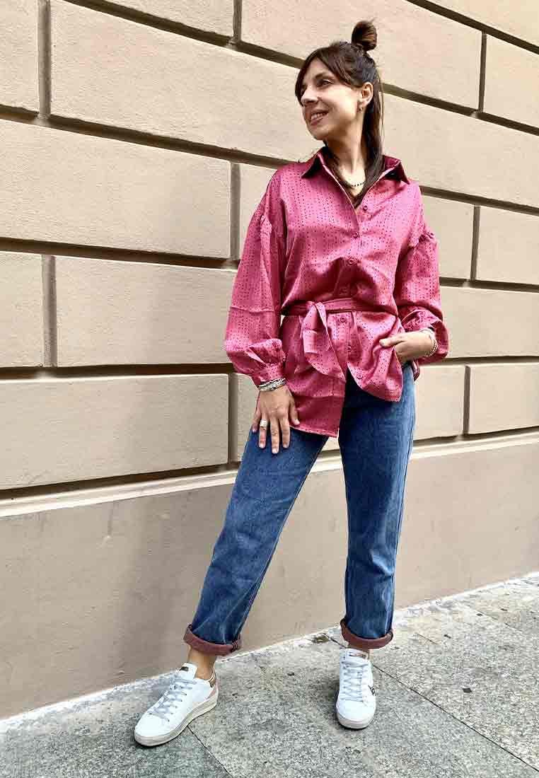Anonyme designers camicia abito donna rosa a fantasia donna