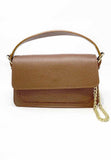 Small women's leather bag with belt handle and internal shoulder strap